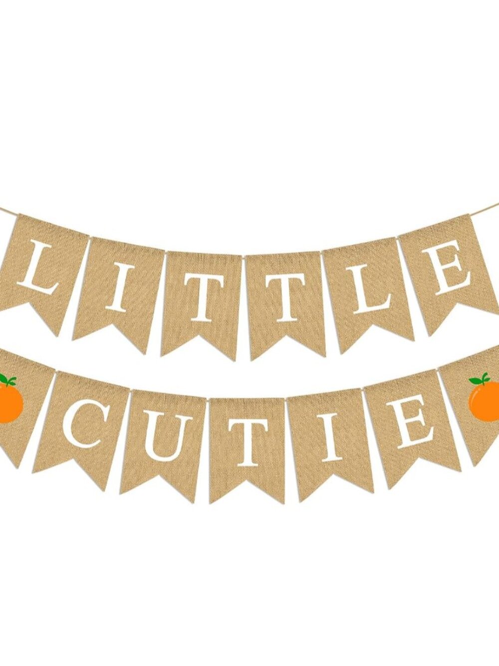 Burlap Little Cutie Banner Boy Girl Clementine Orange Baby Shower Birthday Party